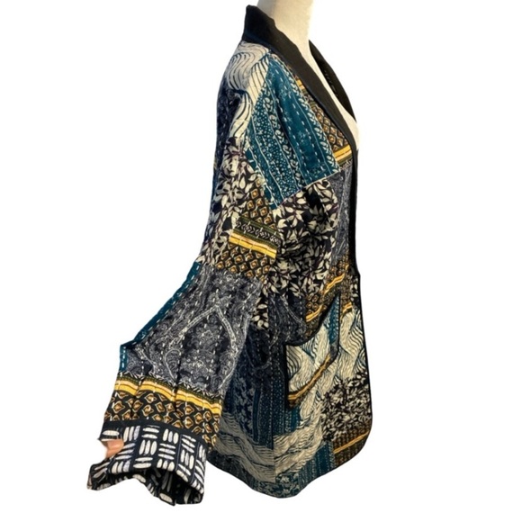 Free People X Brenda Knight NWOT Merigold Quilted Boho Duster Jacket Size L - Picture 7 of 17